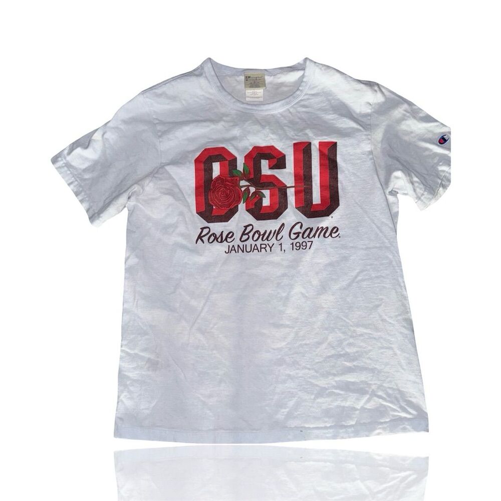 Vintage 1997 Champion OSU Rose Bowl T-Shirt White Size M Unisex Adult: Buckeyes